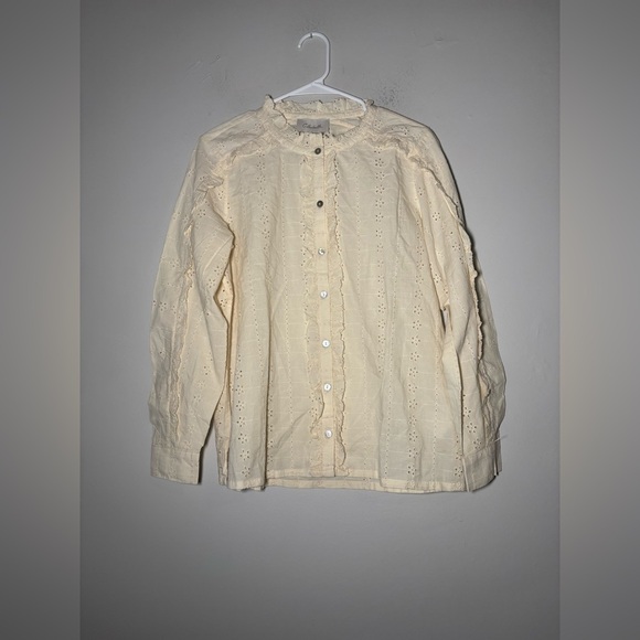 NWOT CLEOBELLA X ANTHROPOLOGIE Freya Blouse cream eyelet size M - Picture 2 of 5